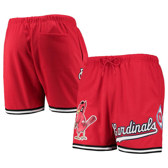Men's St. Louis Cardinals Red Team Logo Mesh Shorts Men's St. Louis Cardinals Red Team Logo Mesh Shorts